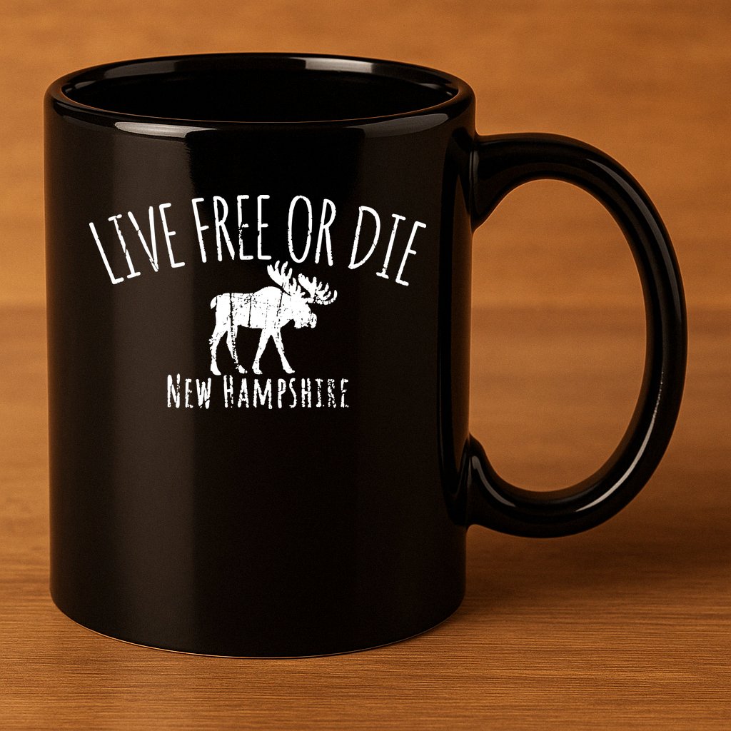 Live Free Or Die New Hampshire 11oz C Handle Ceramic Mug