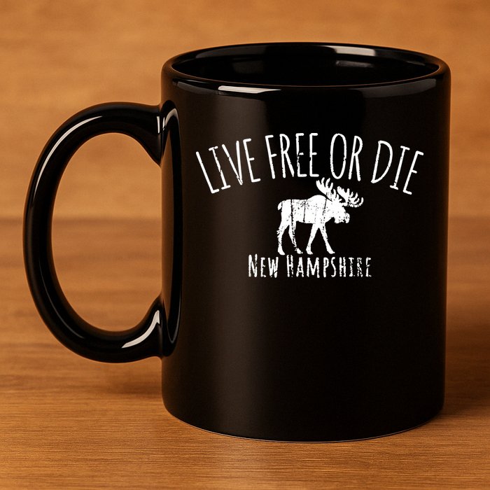 Live Free Or Die New Hampshire 11oz C Handle Ceramic Mug