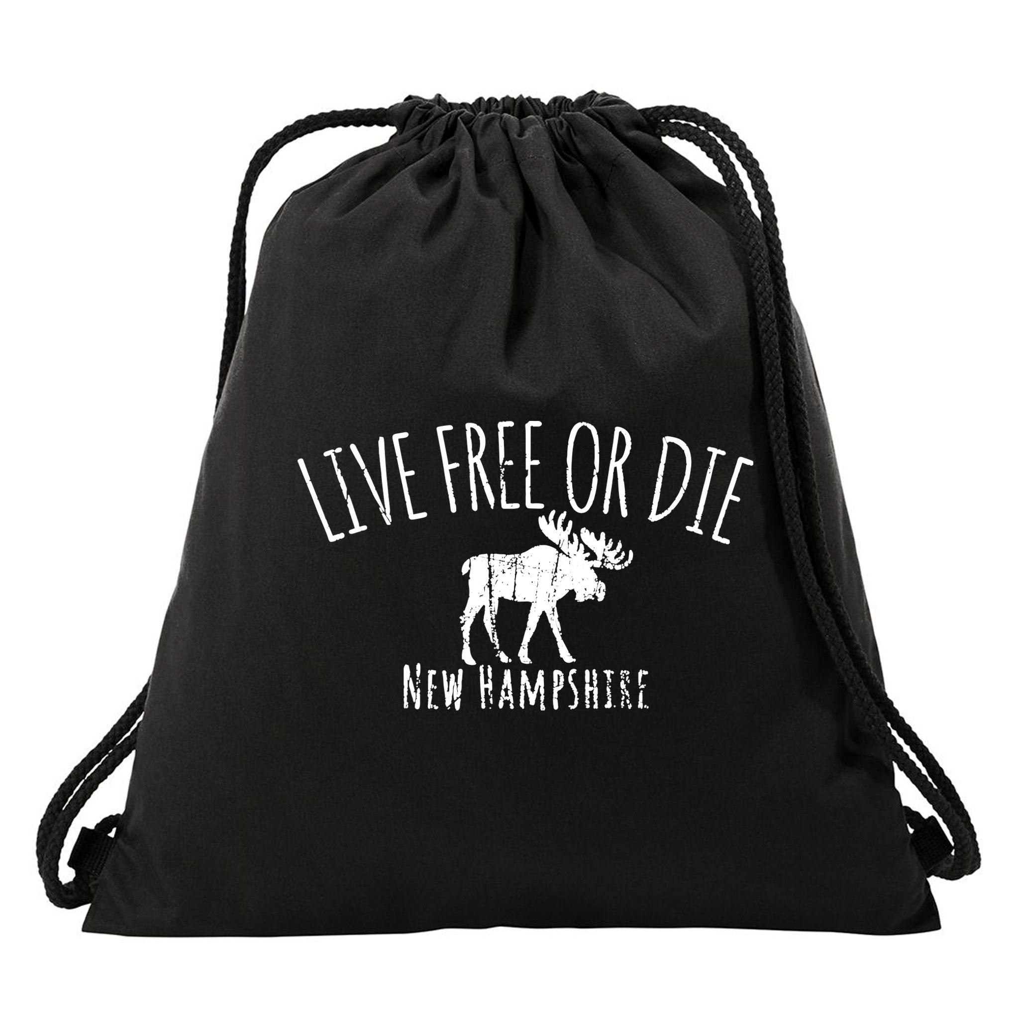 Live Free Or Die New Hampshire Drawstring Bag