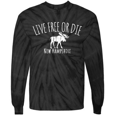 Live Free Or Die New Hampshire Tie-Dye Long Sleeve Shirt