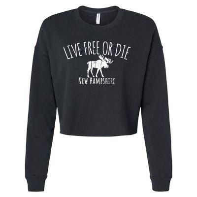Live Free Or Die New Hampshire Cropped Pullover Crew
