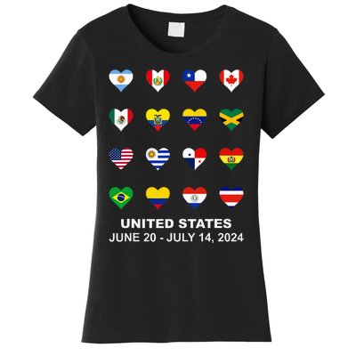 List Flag Of Countries In Copa United States Of America 2024 Women's T-Shirt