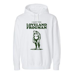 Loveland Frogman Ohio Tourist Visitor Garment-Dyed Fleece Hoodie