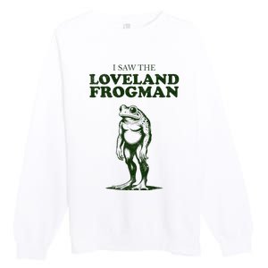 Loveland Frogman Ohio Tourist Visitor Premium Crewneck Sweatshirt