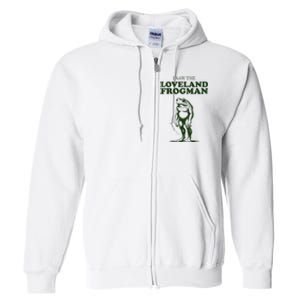 Loveland Frogman Ohio Tourist Visitor Full Zip Hoodie