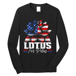 Lotus For Potus Kamala Harris For President Raglan Baseball Long Sleeve Shirt