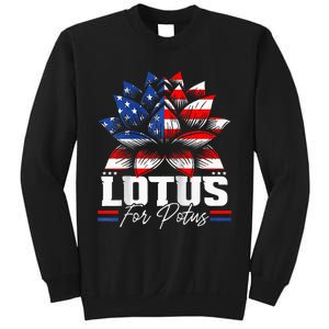 Lotus For Potus Kamala Harris For President Raglan Baseball Sweatshirt