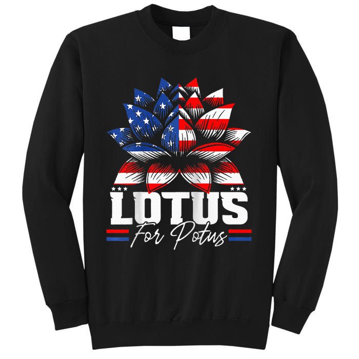 Lotus For Potus Kamala Harris For President Raglan Baseball Sweatshirt