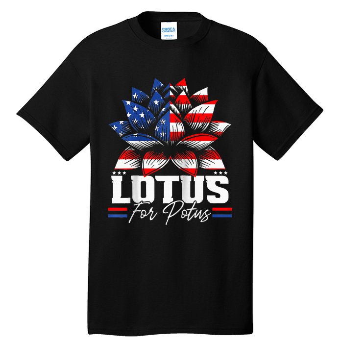 Lotus For Potus Kamala Harris For President Raglan Baseball Tall T-Shirt