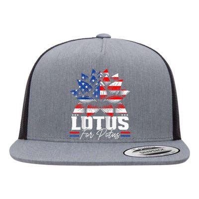 Lotus For Potus Kamala Harris For President Raglan Baseball Flat Bill Trucker Hat