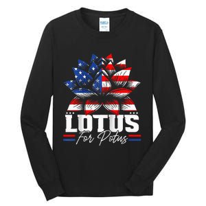 Lotus For Potus Kamala Harris For President Raglan Baseball Tall Long Sleeve T-Shirt