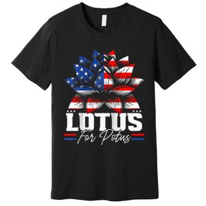 Lotus For Potus Kamala Harris For President Raglan Baseball Premium T-Shirt