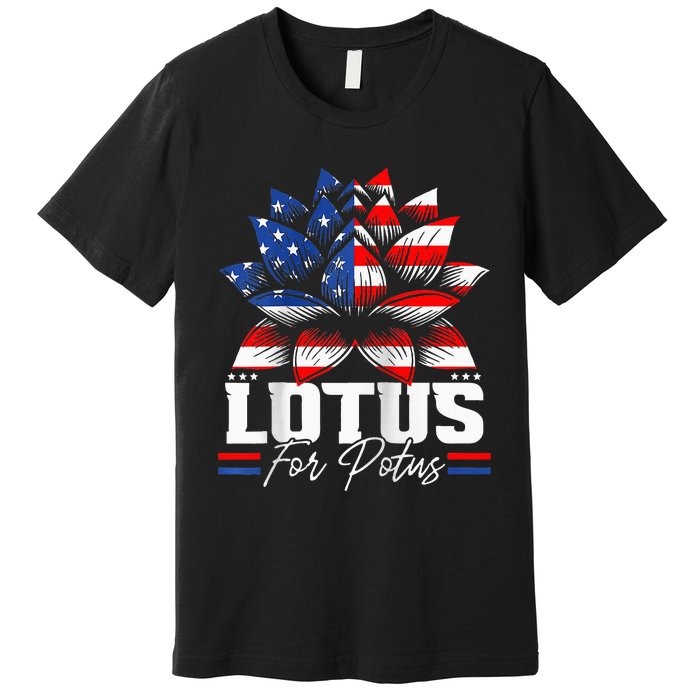 Lotus For Potus Kamala Harris For President Raglan Baseball Premium T-Shirt