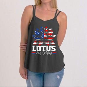 Lotus For Potus Kamala Harris For President Raglan Baseball Women's Strappy Tank