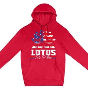 Lotus For Potus Kamala Harris For President Raglan Baseball Premium Pullover Hoodie