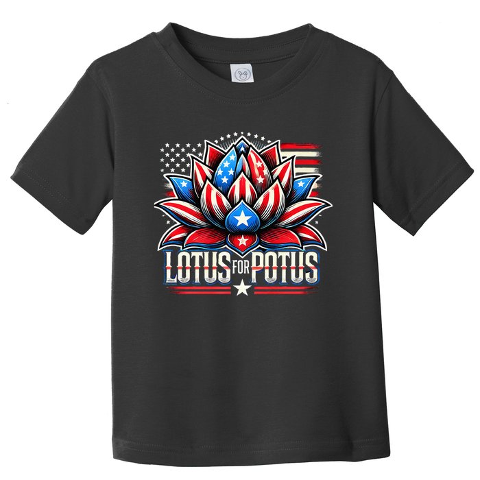 Lotus For Potus Kamala Harris 2024 President Trend Election Toddler T-Shirt