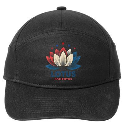 Lotus For Potus Kamala Harris 2024 Trend President Election 7-Panel Snapback Hat