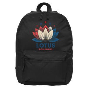 Lotus For Potus Kamala Harris 2024 Trend President Election 16 in Basic Backpack