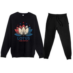 Lotus For Potus Kamala Harris 2024 Trend President Election Premium Crewneck Sweatsuit Set