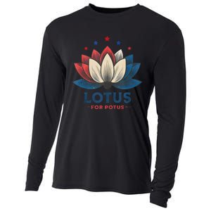 Lotus For Potus Kamala Harris 2024 Trend President Election Cooling Performance Long Sleeve Crew