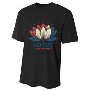 Lotus For Potus Kamala Harris 2024 Trend President Election Performance Sprint T-Shirt