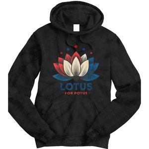 Lotus For Potus Kamala Harris 2024 Trend President Election Tie Dye Hoodie