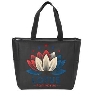 Lotus For Potus Kamala Harris 2024 Trend President Election Zip Tote Bag