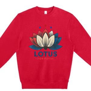 Lotus For Potus Kamala Harris 2024 Trend President Election Premium Crewneck Sweatshirt