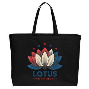 Lotus For Potus Kamala Harris 2024 Trend President Election Cotton Canvas Jumbo Tote