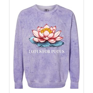 Lotus For Potus Kamala Harris President Campaign 2024 Colorblast Crewneck Sweatshirt