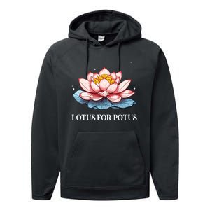 Lotus For Potus Kamala Harris President Campaign 2024 Performance Fleece Hoodie