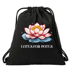 Lotus For Potus Kamala Harris President Campaign 2024 Drawstring Bag