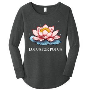 Lotus For Potus Kamala Harris President Campaign 2024 Women's Perfect Tri Tunic Long Sleeve Shirt