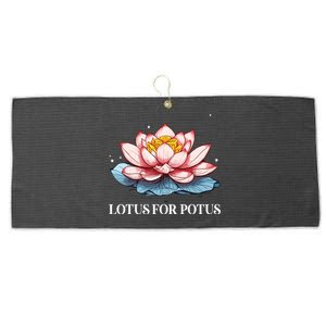 Lotus For Potus Kamala Harris President Campaign 2024 Large Microfiber Waffle Golf Towel