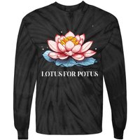 Lotus For Potus Kamala Harris President Campaign 2024 Tie-Dye Long Sleeve Shirt