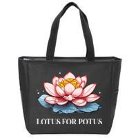 Lotus For Potus Kamala Harris President Campaign 2024 Zip Tote Bag