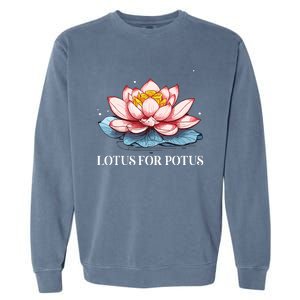 Lotus For Potus Kamala Harris President Campaign 2024 Garment-Dyed Sweatshirt