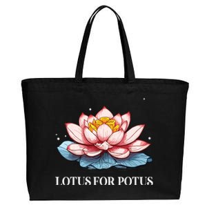 Lotus For Potus Kamala Harris President Campaign 2024 Cotton Canvas Jumbo Tote