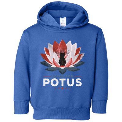 Lotus For Potus Kamala Harris 2024 Less Cat Ladies Great Gift Toddler Hoodie