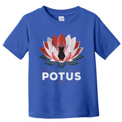 Lotus For Potus Kamala Harris 2024 Less Cat Ladies Great Gift Toddler T-Shirt