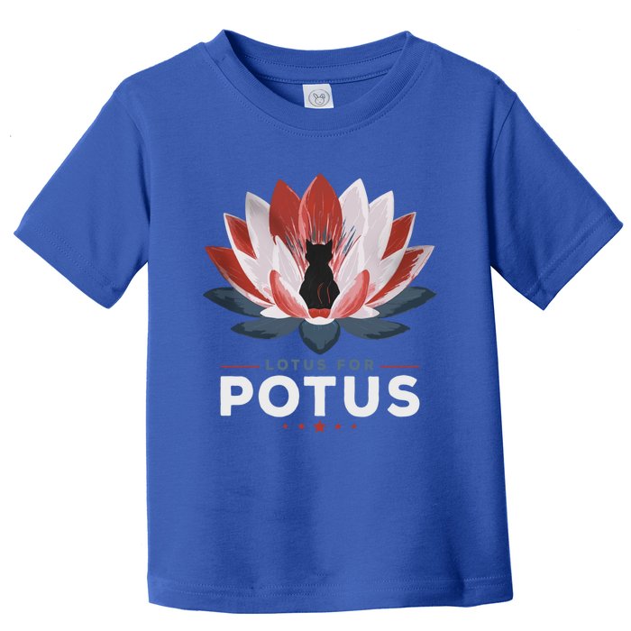 Lotus For Potus Kamala Harris 2024 Less Cat Ladies Great Gift Toddler T-Shirt