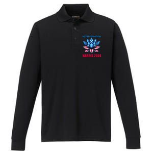 Lotus For Potus Harris 2024 Performance Long Sleeve Polo