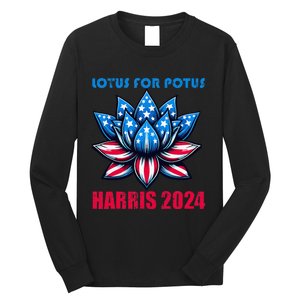 Lotus For Potus Harris 2024 Long Sleeve Shirt