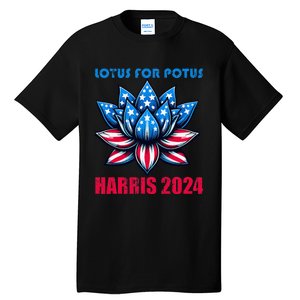 Lotus For Potus Harris 2024 Tall T-Shirt