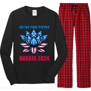 Lotus For Potus Harris 2024 Long Sleeve Pajama Set