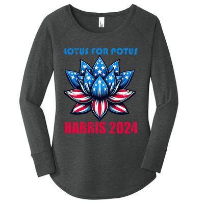 Lotus For Potus Harris 2024 Women's Perfect Tri Tunic Long Sleeve Shirt