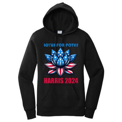 Lotus For Potus Harris 2024 Women's Pullover Hoodie