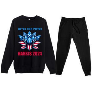 Lotus For Potus Harris 2024 Premium Crewneck Sweatsuit Set