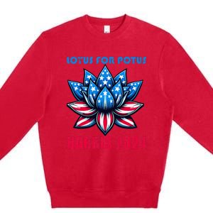 Lotus For Potus Harris 2024 Premium Crewneck Sweatshirt