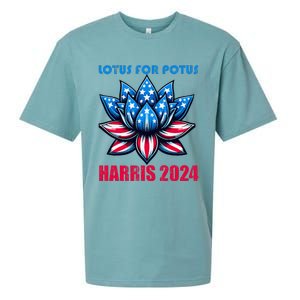 Lotus For Potus Harris 2024 Sueded Cloud Jersey T-Shirt